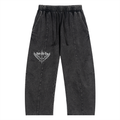 Hate Me Too Snow Wash Drawstring Cotton Pants