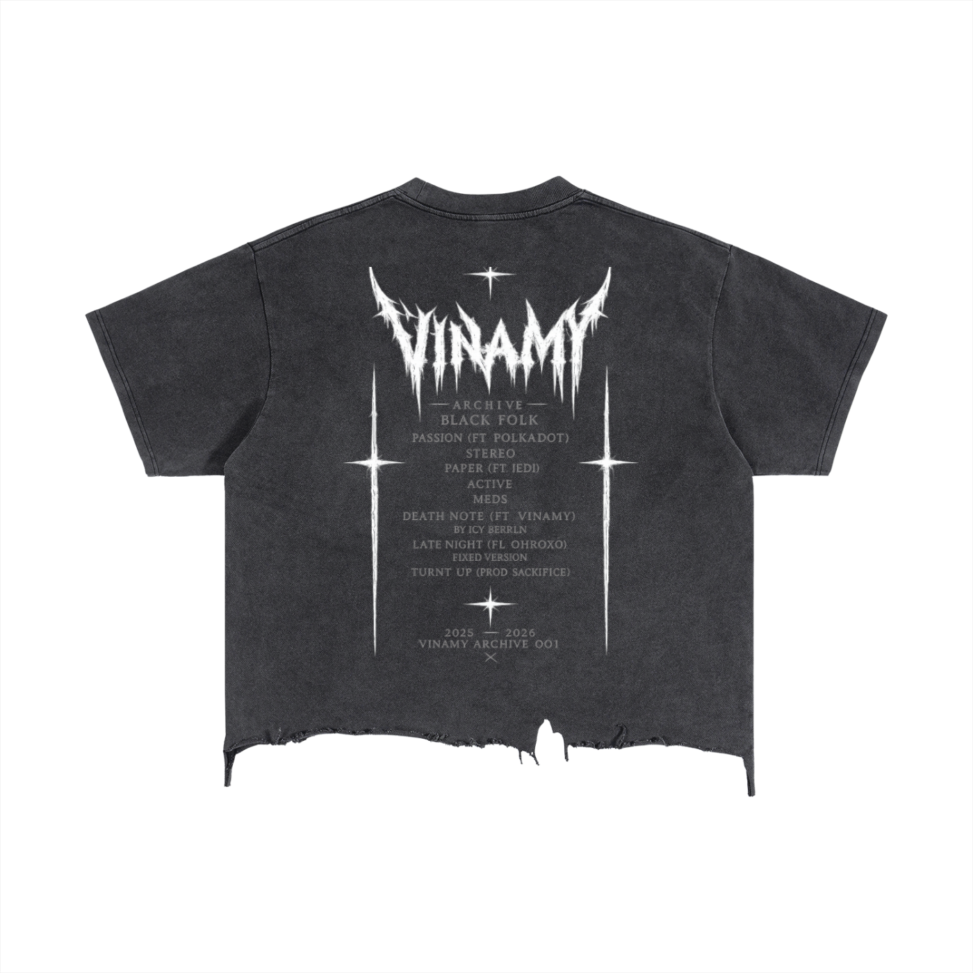 Vinamy Vintage Wash Boxy Distressed Hem T-Shirt