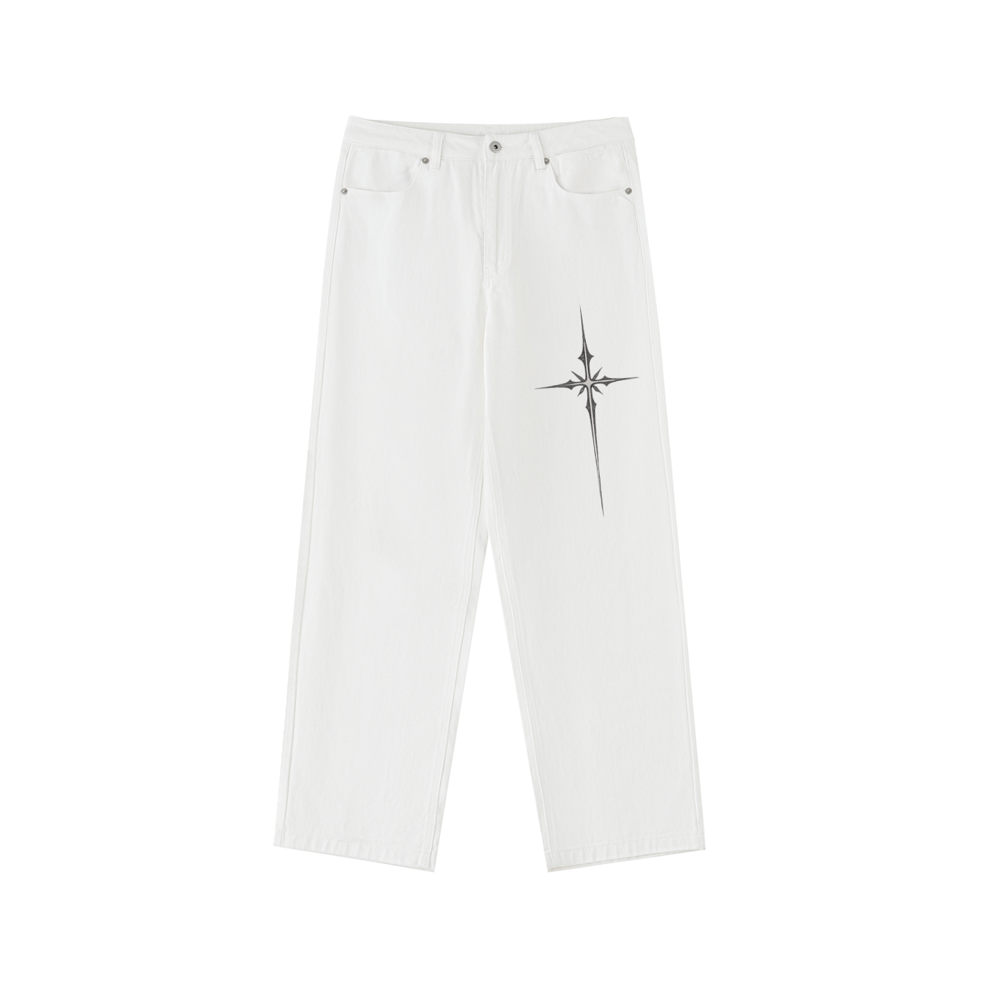 Vinamy Hate Me Too Heavyweight Cotton Straight-Leg Pants