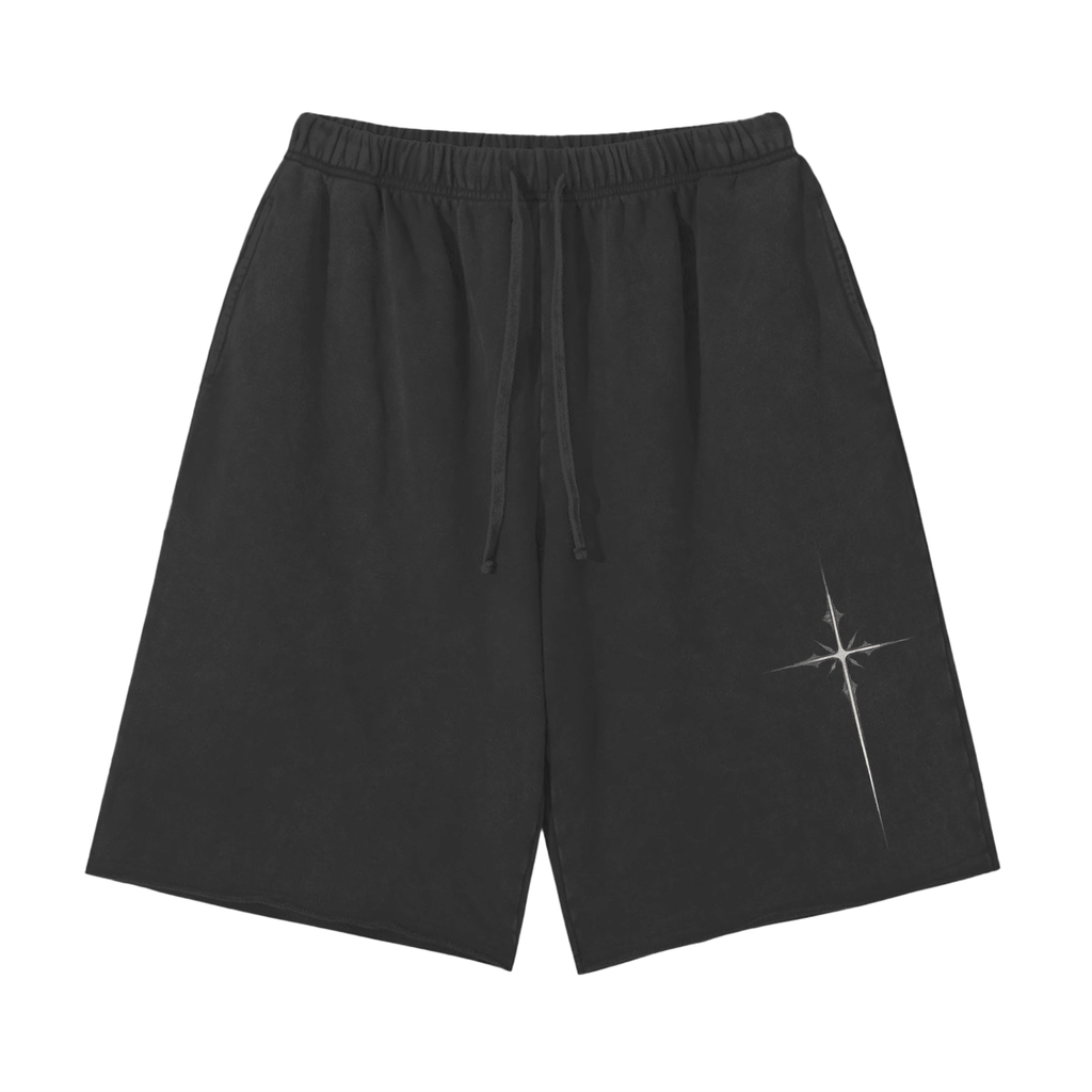Hate Me Too Snow Washed Raw Hem Shorts