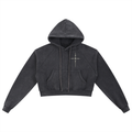 Hate Me Too Snow Washed Cropped Hoodie