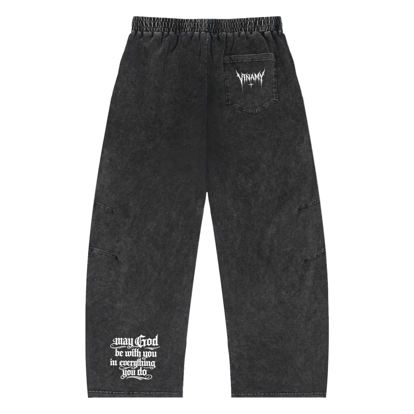 Hate Me Too Snow Wash Drawstring Cotton Pants
