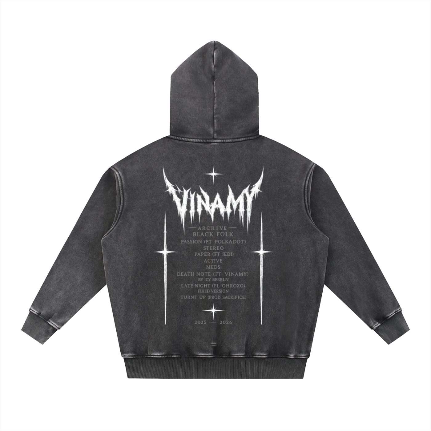 Vinamy Snow Wash Fleece Oversize Hoodie