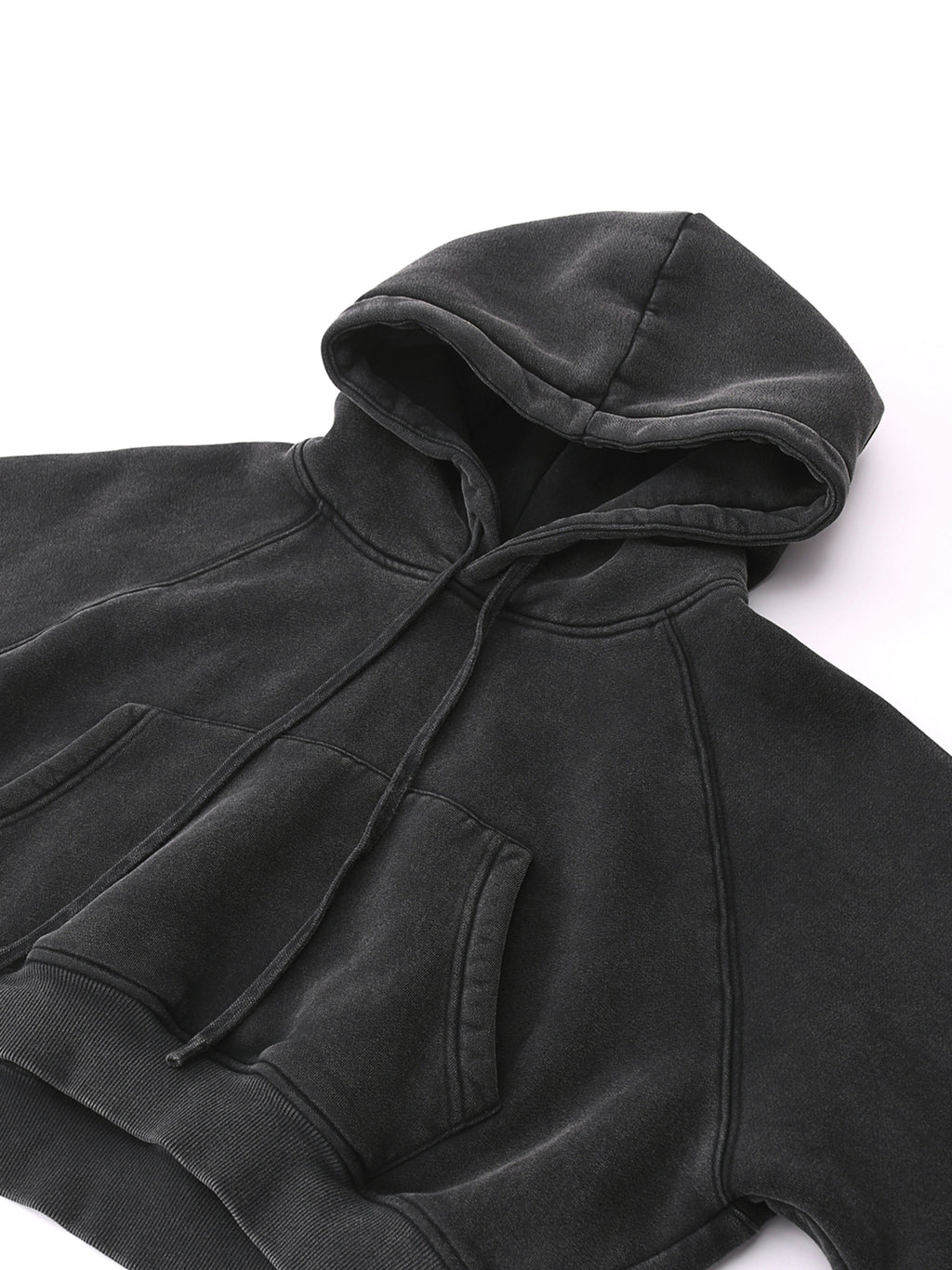Hate Me Too Snow Washed Cropped Hoodie
