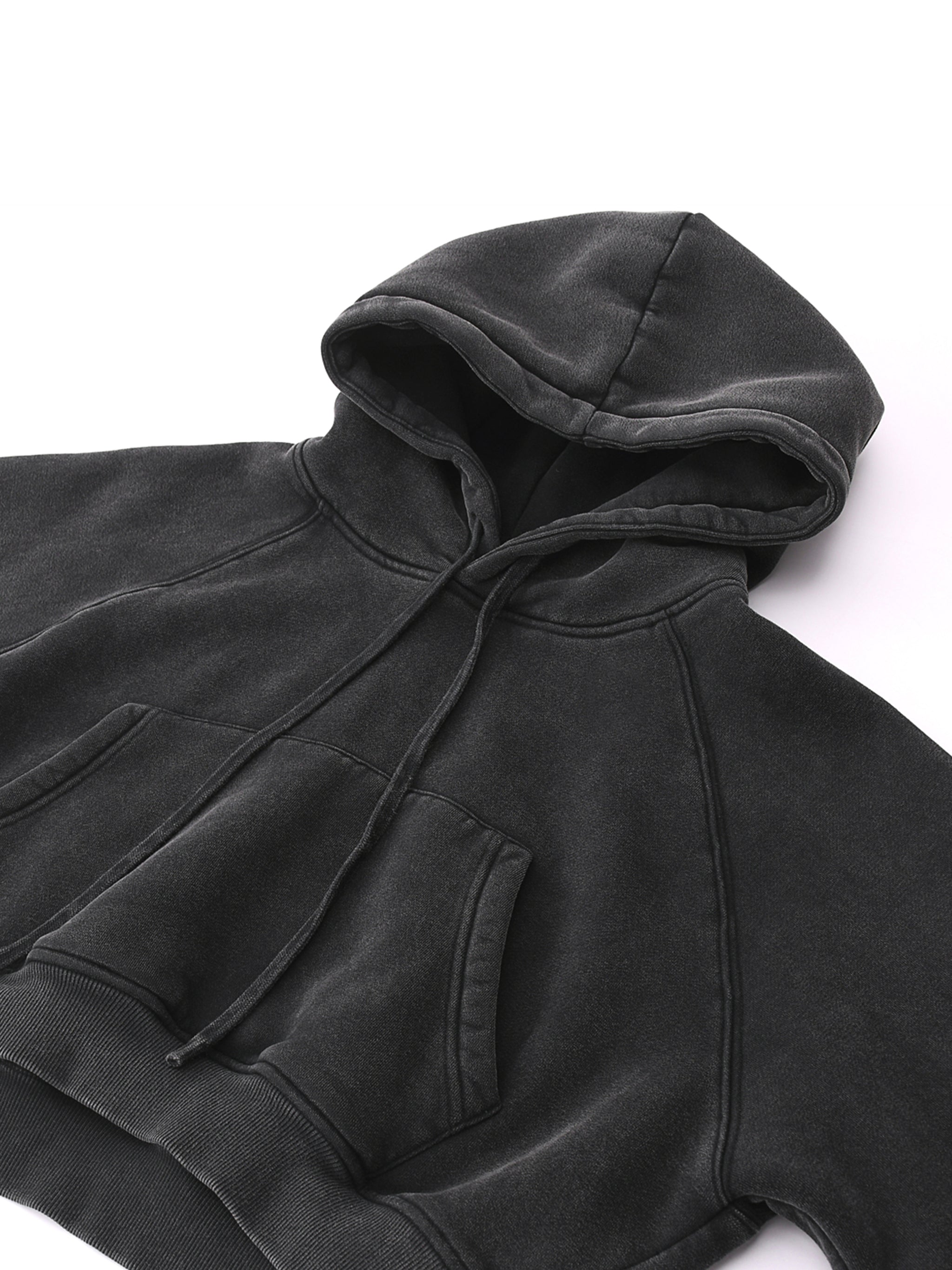 Hate Me Too Snow Washed Cropped Hoodie