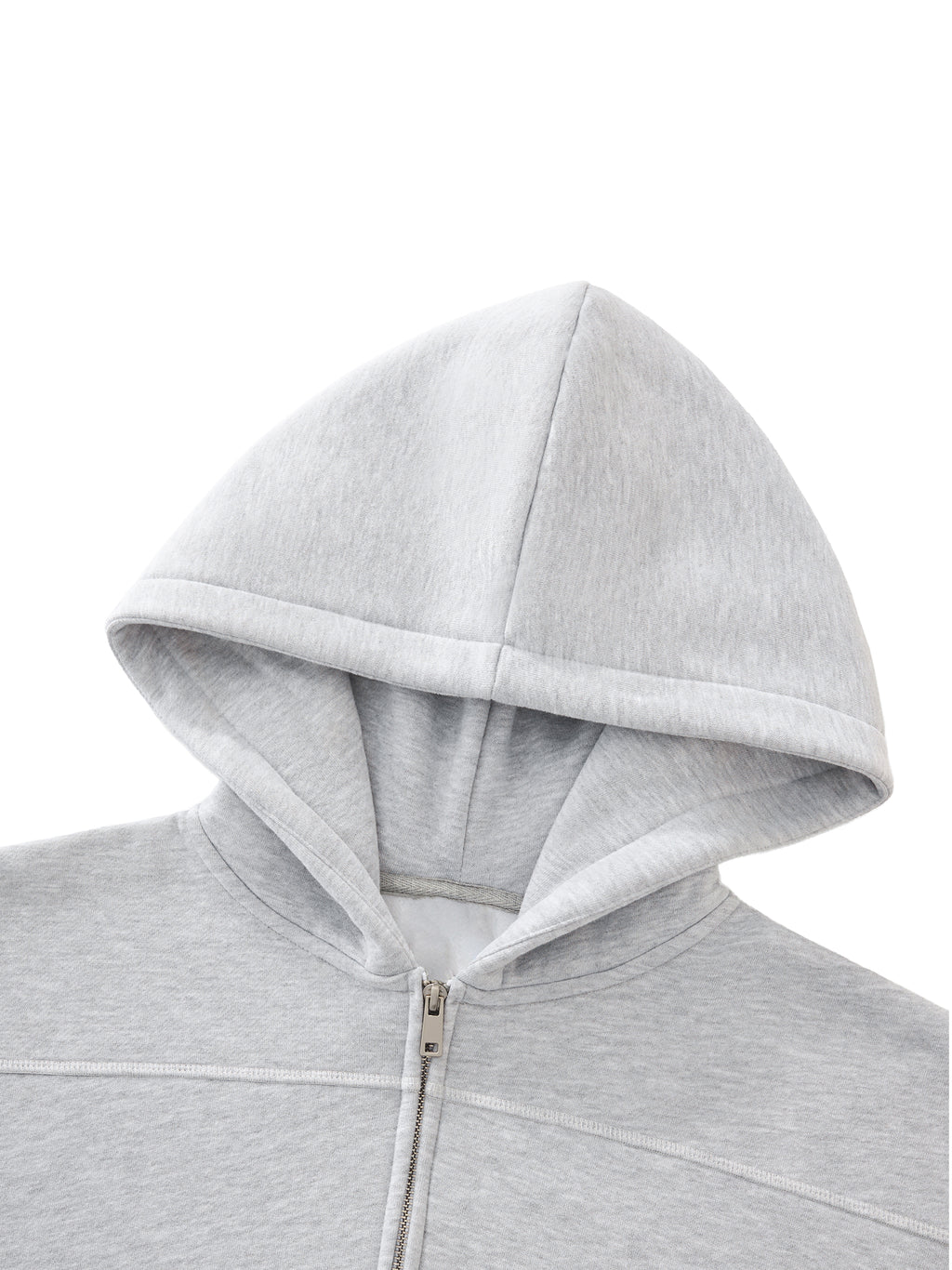Hate Me Too Contrast-Stitched Boxy Fleece Zip Hoodie