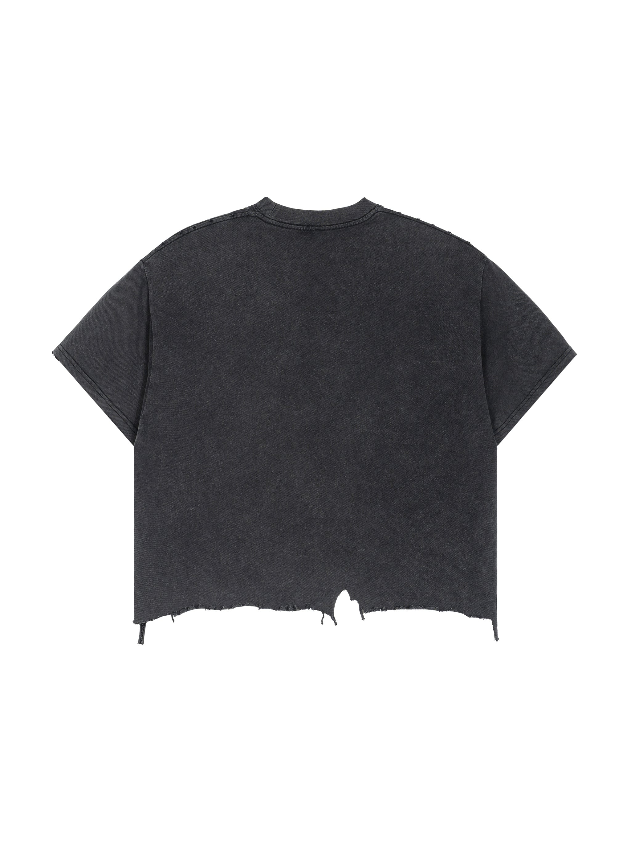 Vinamy Vintage Wash Boxy Distressed Hem T-Shirt